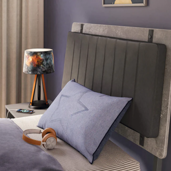 SPACE GRAY ΠΑΙΔΙΚΟ ΚΡΕΒΑΤΙ ΗΜΙΔΙΠΛΟ ΜΕ ΑΠΟΘΗΚΕΥΤΙΚΟ ΧΩΡΟ 136x217xH117cm