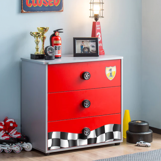 YOUNG RACER ΠΑΙΔΙΚΗ ΣΥΡΤΑΡΙΕΡΑ ΜΕ 3 ΣΥΡΤΑΡΙΑ 76x42xH74 cm