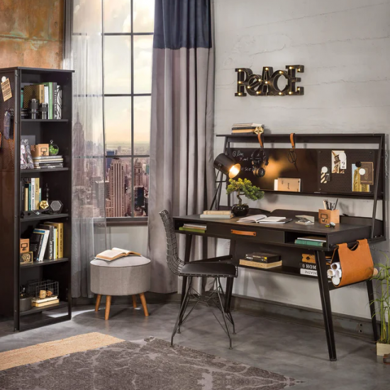 DARK METAL ΠΑΙΔΙΚΗ ΒΙΒΛΙΟΘΗΚΗ ΣΤΗΛΗ 53x36xH180cm