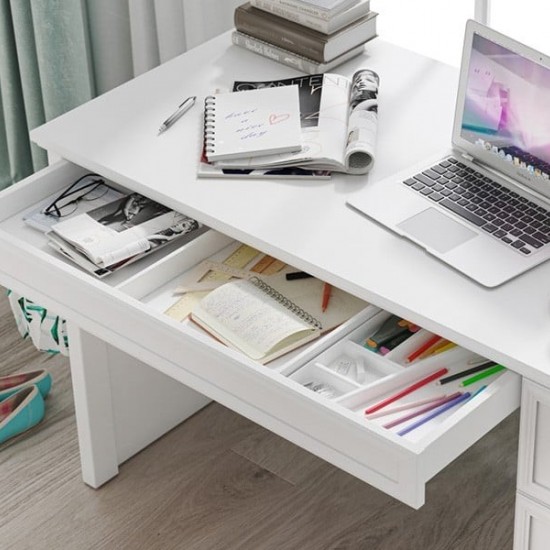 RUSTIC WHITE ΠΑΙΔΙΚΟ ΓΡΑΦΕΙΟ ΜΕ ΒΙΒΛΙΟΘΗΚΗ 138x62xH137 cm