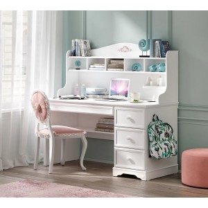 RUSTIC WHITE ΠΑΙΔΙΚΟ ΓΡΑΦΕΙΟ ΜΕ ΒΙΒΛΙΟΘΗΚΗ 138x62xH137 cm