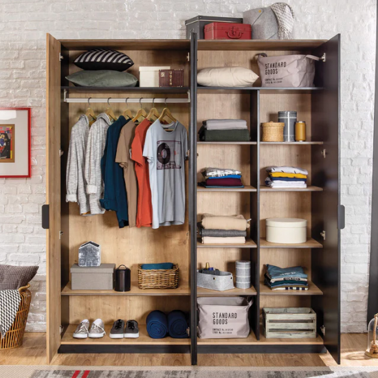 BLACK ΠΑΙΔΙΚΗ ΝΤΟΥΛΑΠΑ 4ΦΥΛΛΗ 182x53xH210 cm