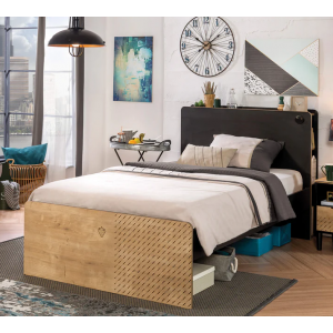 BLACK ΠΑΙΔΙΚΟ ΚΡΕΒΑΤΙ ΗΜΙΔΙΠΛΟ 222x123xH108 cm