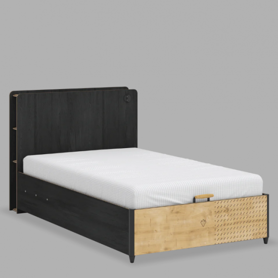 BLACK ΠΑΙΔΙΚΟ ΚΡΕΒΑΤΙ ΗΜΙΔΙΠΛΟ ΜΕ AΠΟΘΗΚΕΥΤΙΚΟ ΧΩΡΟ 223x124xH108cm