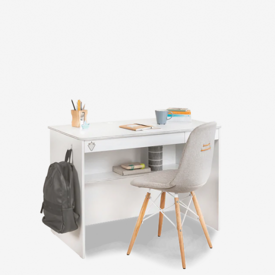 WHITE ΠΑΙΔΙΚΟ ΓΡΑΦΕΙΟ ΜΕ ΣΥΡΤΑΡΙ 113x59xH75cm