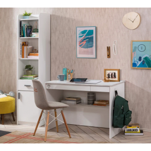 WHITE ΠΑΙΔΙΚΟ ΓΡΑΦΕΙΟ ΜΕ ΣΥΡΤΑΡΙ 113x59xH75cm