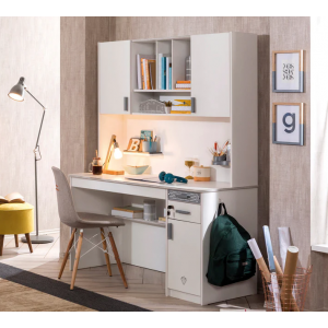 WHITE ΠΑΙΔΙΚΟ ΓΡΑΦΕΙΟ ΜΕΓΑΛΟ ΜΕ ΒΙΒΛΙΟΘΗΚΗ 139x58xH179 cm