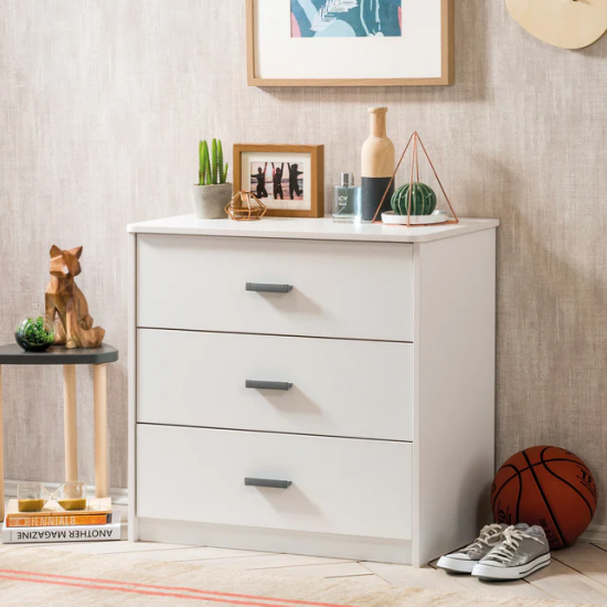 WHITE ΠΑΙΔΙΚΗ ΣΥΡΤΑΡΙΕΡΑ 3 ΣΥΡΤΑΡΙΑ 76x42xH75cm