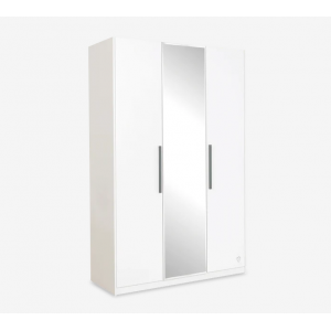 WHITE ΠΑΙΔΙΚΗ ΝΤΟΥΛΑΠΑ 3ΦΥΛΛΗ ΜΕ ΚΑΘΡΕΠΤΗ 135x54xH209cm