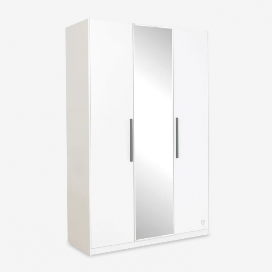 WHITE ΠΑΙΔΙΚΗ ΝΤΟΥΛΑΠΑ 3ΦΥΛΛΗ ΜΕ ΚΑΘΡΕΠΤΗ 135x54xH209cm