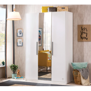 WHITE ΠΑΙΔΙΚΗ ΝΤΟΥΛΑΠΑ 3ΦΥΛΛΗ ΜΕ ΚΑΘΡΕΠΤΗ 135x54xH209cm