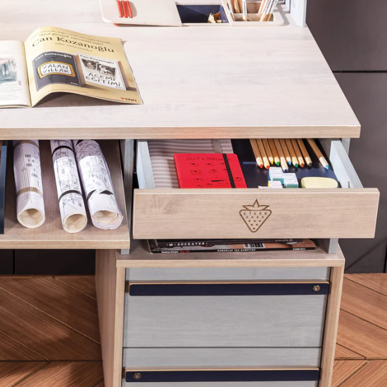 TRIO ΠΑΙΔΙΚΟ ΓΡΑΦΕΙΟ ΜΕ ΣΥΡΤΑΡΙΕΡΑ 141x64xH76 cm