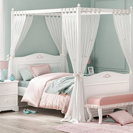 RUSTIC WHITE ΒΑΣΗ ΟΥΡΑΝΟΥ ΓΙΑ ΗΜΙΔΙΠΛΟ ΚΡΕΒΑΤΙ