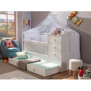 COTTON ΒΡΕΦΙΚΗ ΚΟΥΝΙΑ ΜΕ ΣΥΡΤΑΡΙ 3 ΣΕ 1 183x89xH112cm