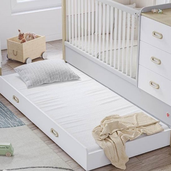 MINO ΒΡΕΦΙΚΗ ΚΟΥΝΙΑ 3-1 ΒΑΚΕΛΙΤΗΣ ΓΚΡΙ-ΛΕΥΚΟ 187x87xH109cm