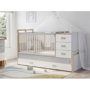 MINO ΒΡΕΦΙΚΗ ΚΟΥΝΙΑ 3-1 ME ΤΗΛΕΣΚΟΠΙΚΑ ΚΑΓΚΕΛΑ 187x87xH109cm