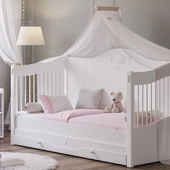 RUSTIC ΒΡΕΦΙΚΗ ΚΟΥΝΙΑ ΜΕ ΤΗΛΕΣΚΟΠΙΚΑ ΚΑΓΚΕΛΑ 189x87xH110cm