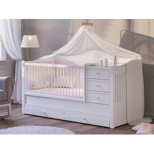 RUSTIC ΒΡΕΦΙΚΗ ΚΟΥΝΙΑ ΜΕ ΤΗΛΕΣΚΟΠΙΚΑ ΚΑΓΚΕΛΑ 189x87xH110cm