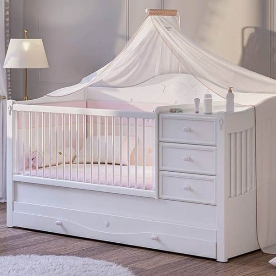 RUSTIC ΒΡΕΦΙΚΗ ΚΟΥΝΙΑ ΜΕ ΤΗΛΕΣΚΟΠΙΚΑ ΚΑΓΚΕΛΑ 189x87xH110cm