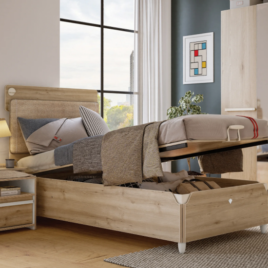 DUO ΠΑΙΔΙΚΟ ΚΡΕΒΑΤΙ ΜΟΝΟ ΜΕ ΑΠΟΘΗΚΕΥΤΙΚΟ ΧΩΡΟ 108x210xH119cm