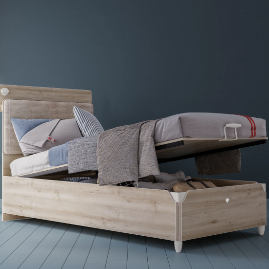 DUO ΠΑΙΔΙΚΟ ΚΡΕΒΑΤΙ ΜΟΝΟ ΜΕ ΑΠΟΘΗΚΕΥΤΙΚΟ ΧΩΡΟ 108x210xH119cm