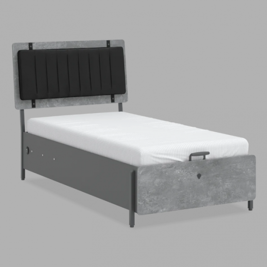 ΠΑΙΔΙΚΟ ΚΡΕΒΑΤΙ ΜΟΝΟ SPACE GRAY ΜΕ ΑΠΟΘ/ΚΟ ΧΩΡΟ 217x116xH117cm