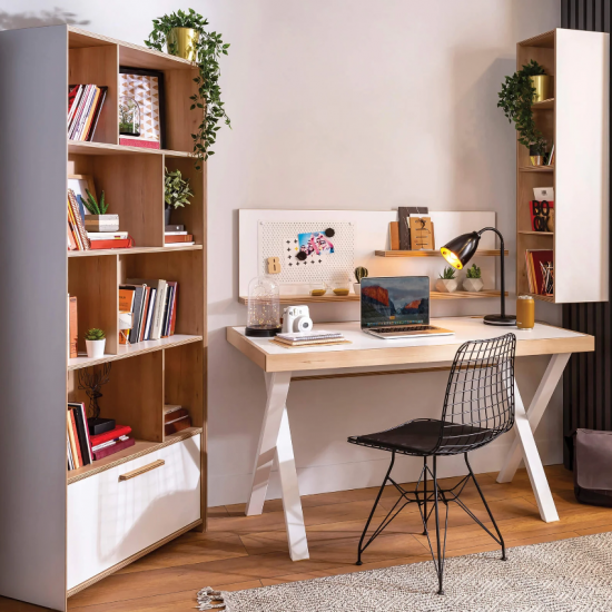 MODERA ΠΑΙΔΙΚΟ ΓΡΑΦΕΙΟ ΜΕ ΡΑΦΙΕΡΑ 130x71xH116cm