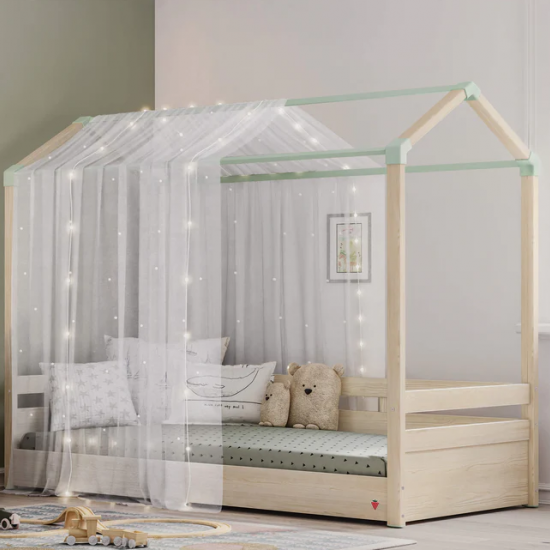 MONTES NATURAL ΠΑΙΔΙΚΟ ΚΡΕΒΑΤΙ ΜΕ ΟΡΟΦΗ 213x95xH168cm