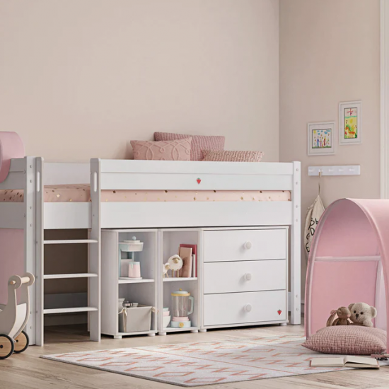 ΠΑΙΔΙΚΟ ΚΡΕΒΑΤΙ ΥΠΕΡΥΨΩΜΕΝΟ MONTES WHITE 102x208xH111cm