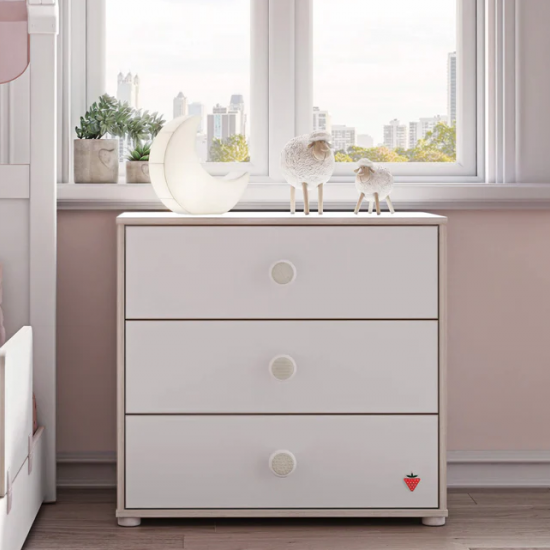 ΠΑΙΔΙΚΗ ΣΥΡΤΑΡΙΕΡΑ ΜΕ 3 ΣΥΡΤΑΡΙΑ MONTES WHITE 72x44xH67cm