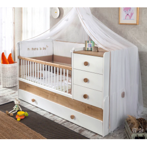 NATURA BABY ΒΡΕΦΙΚΗ ΚΟΥΝΙΑ 3-1 ΜΕΓΑΛΗ 185x87xH103cm