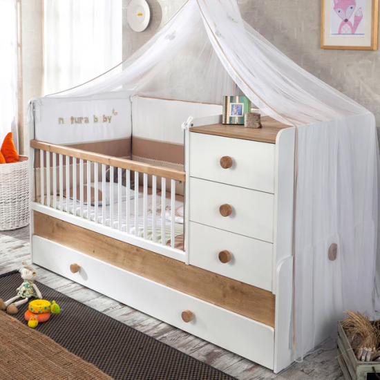 NATURA BABY ΒΡΕΦΙΚΗ ΚΟΥΝΙΑ 3-1 ΜΕΓΑΛΗ 185x87xH103cm