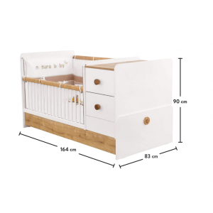 NATURA BABY ΒΡΕΦΙΚΗ ΚΟΥΝΙΑ 3-1 164x83xH90cm