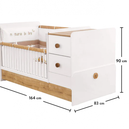 NATURA BABY ΒΡΕΦΙΚΗ ΚΟΥΝΙΑ 3-1 164x83xH90cm