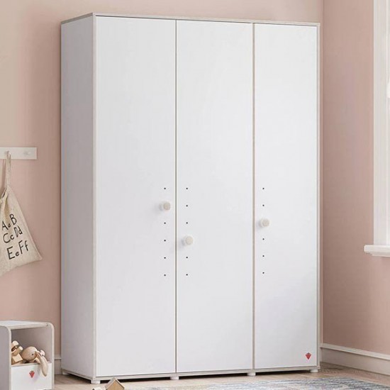 MONTES WHITE ΠΑΙΔΙΚΗ ΝΤΟΥΛΑΠΑ 3ΦΥΛΛΗ 140x53xH202cm