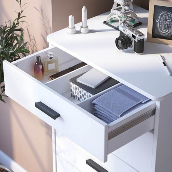 WHITE ΠΑΙΔΙΚΗ ΣΥΡΤΑΡΙΕΡΑ 5 ΣΥΡΤΑΡΙΑ 60x48xH104cm