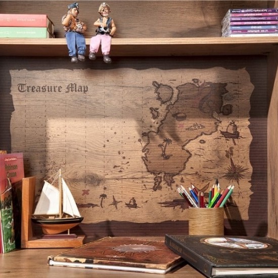 PIRATE ΠΑΙΔΙΚΟ ΓΡΑΦΕΙΟ ΜΕ ΒΙΒΛΙΟΘΗΚΗ 117x60xH184CM