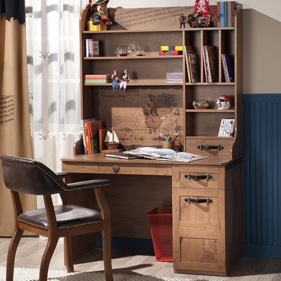 PIRATE ΠΑΙΔΙΚΟ ΓΡΑΦΕΙΟ ΜΕ ΒΙΒΛΙΟΘΗΚΗ 117x60xH184CM