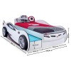YOUNG RACER ΠΑΙΔΙΚΟ ΚΡΕΒΑΤΙ ΑΥΤΟΚΙΝΗΤΟ ΛΕΥΚΟ ΜΕ ΣΥΡΤΑΡΙ 107x210xH82 cm