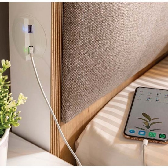 MODERA ΠΑΙΔΙΚΟ ΚΡΕΒΑΤΙ ΗΜΙΔΙΠΛΟ ΜΕ ΥΦΑΣΜΑΤΙΝΗ ΠΛΑΤΗ 129x211xH115cm