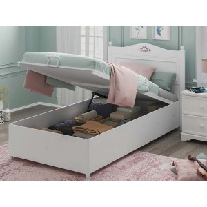 ΠΑΙΔΙΚΟ ΚΡΕΒΑΤΙ ΗΜΙΔΙΠΛΟ ΜΕ ΑΠΟΘΗΚΕΥΤΙΚΟ ΧΩΡΟ RUSTIC WHITE 136x204x108