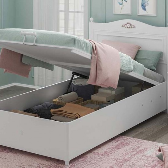 ΠΑΙΔΙΚΟ ΚΡΕΒΑΤΙ ΗΜΙΔΙΠΛΟ ΜΕ ΑΠΟΘΗΚΕΥΤΙΚΟ ΧΩΡΟ RUSTIC WHITE 136x204x108