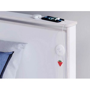 WHITE ΠΑΙΔΙΚΟ ΚΡΕΒΑΤΙ ΗΜΙΔΙΠΛΟ 213x129xH105cm