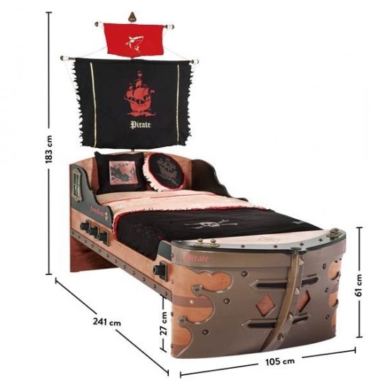 PIRATE ΠΑΙΔΙΚΟ ΚΡΕΒΑΤΙ ΚΑΡΑΒΙ 105x241xH184cm