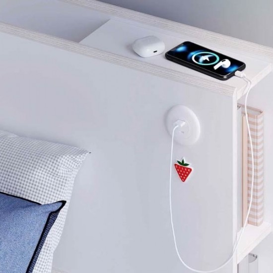 WHITE ΠΑΙΔΙΚΟ ΚΡΕΒΑΤΙ ΜΕ ΑΠΟΘΗΚΕΥΣΗ ΛΕΥΚΟ 124x223xH105cm