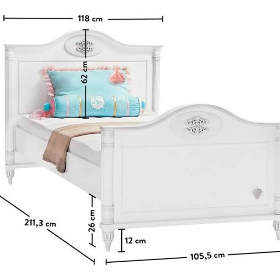 ΠΑΙΔΙΚΟ ΚΡΕΒΑΤΙ ΜΟΝΟ ROMANTIC 118x111xH210 cm