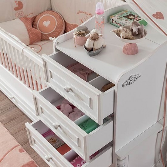 ROMANTIC 1 ΒΡΕΦΙΚΗ ΚΟΥΝΙΑ 3 ΣΕ 1 189x101xH117cm