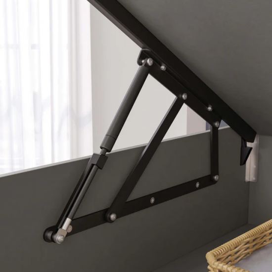 ΠΑΙΔΙΚΟ ΚΡΕΒΑΤΙ ΜΟΝΟ SPACE GRAY ΜΕ ΑΠΟΘ/ΚΟ ΧΩΡΟ 217x116xH117cm