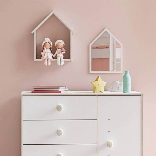 MONTES WHITE ΣΕΤ ΚΑΘΡΕΠΤΗΣ ΜΕ ΣΠΙΤΑΚΟ 83x12xH43cm