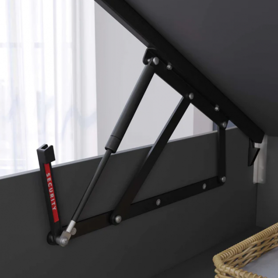 ΠΑΙΔΙΚΟ ΚΡΕΒΑΤΙ ΜΟΝΟ SPACE GRAY ΜΕ ΑΠΟΘ/ΚΟ ΧΩΡΟ 217x116xH117cm